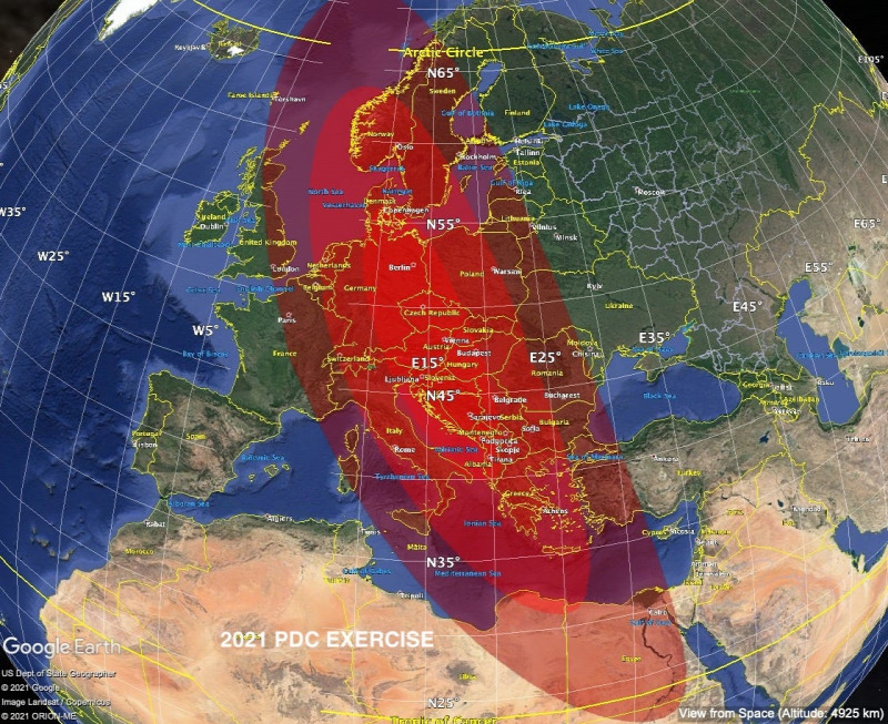 aszteroida becsapódás Föld Közép-Európa