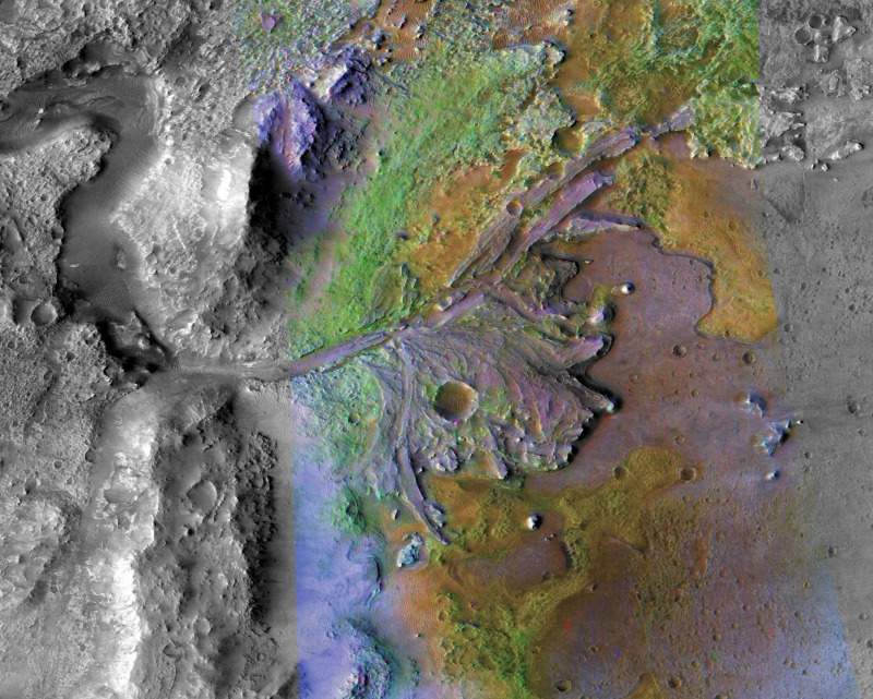 Műholdkép a Jezero-kráterről Mars