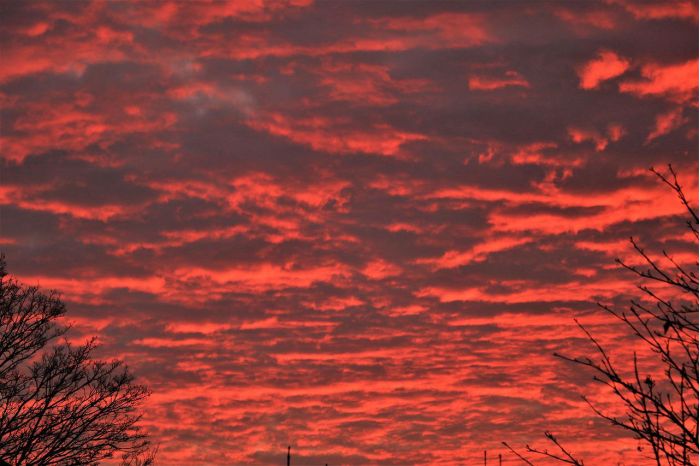 Zhoushan vérvörös ég