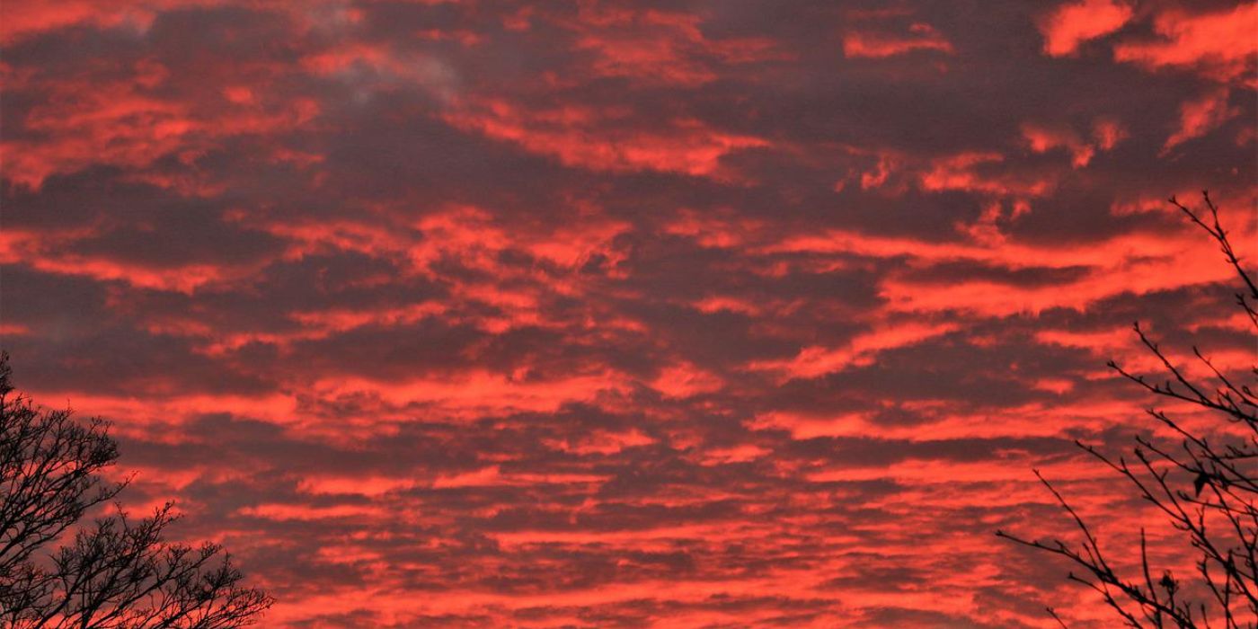 Zhoushan vérvörös ég